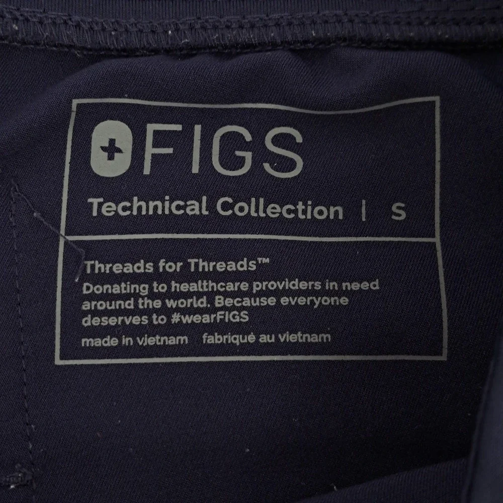 FIGS Technical Collection Scrub Jogger Pants Womens Small Navy Blue Solid Cargo